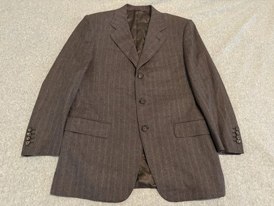Canali Exclusive Collection Brown Striped Wool Blazer Jacket Sport Coat Mens 38S