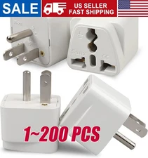 1-500 Pcs European EU To US American Adapter Plug Converter Euro Asia to USA Lot