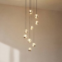 Lucande Led Pendelleuchte 'Hayley' (Modern) In Transparent Aus Glas (9 Flammig,