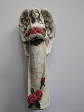 Guardian Angel Garden Figurine Statue Antique White 11 inch Bless Our Home