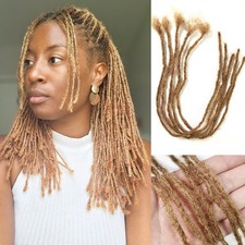 8-24" Soft Microlocs Extensions 2mm Human Hair Dreadlocks Crochet Braiding Dread