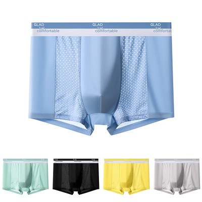 Herren Pouch Boxershorts Atmungsaktiv Eis Seide Unterwäsche für Alltag Komfort