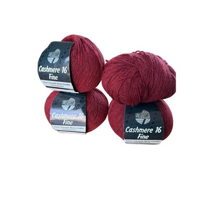 New Lana Grossa Cashmere 16 Fine Yarn 4 Skeins Dark Red Burgundy Merino Blend