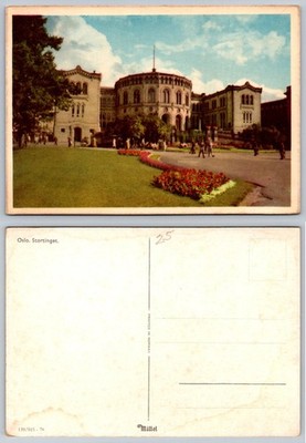 Oslo Stortinget Norway Parliament Building Vintage Postcard Mittet