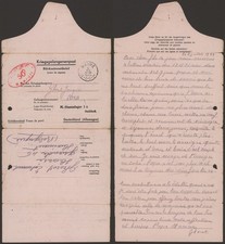 Belgium WWII 1944 - POW Letter Havré to Stalag IA Germany Censor EP72