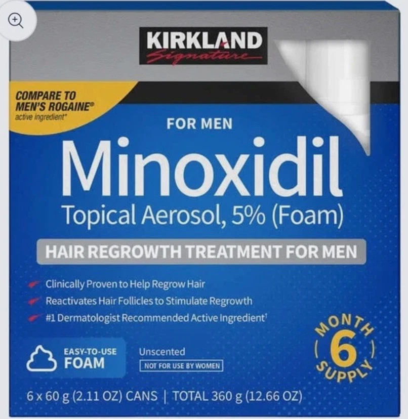 Kirkland Minoxidil 5% Foam Men Hair Regrowth Treatment  SEALED 6 MONTHS 1-2027+ - Image 2 of 2