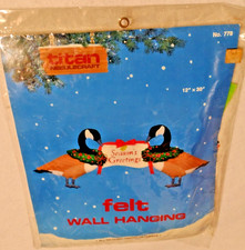Titan Needlecraft Felt Wall Hanging Season's Greetings Kit 778 VTG 1987 GEESE
