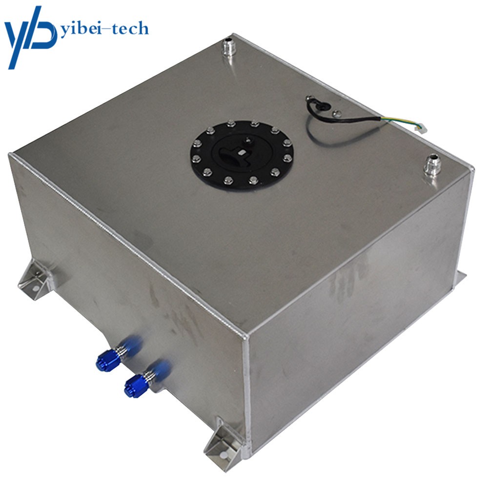 15 GALLON RACING DRIFT FUEL CELL TANK & LEVEL SENDER POLISHED ALUMINUM