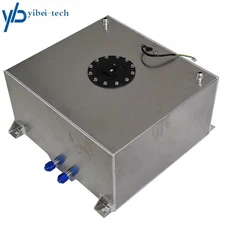15 GALLON RACING DRIFT FUEL CELL TANK & LEVEL SENDER POLISHED ALUMINUM
