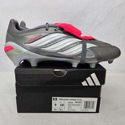 Adidas Predator League FT FG Soccer Cleats JS0426 Gray Lucid Red