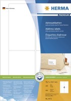 Herma Adressetiketten Premium A4 Weiß 78,7X139,7 Mm Papier Matt 400 St.