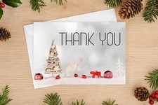 Mail Carrier Christmas Thank You Cards, 50 Pack, Moose scene