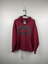 Vintage Russell Athletic Hoodie Mens Large Kansas State University Wildcats Red