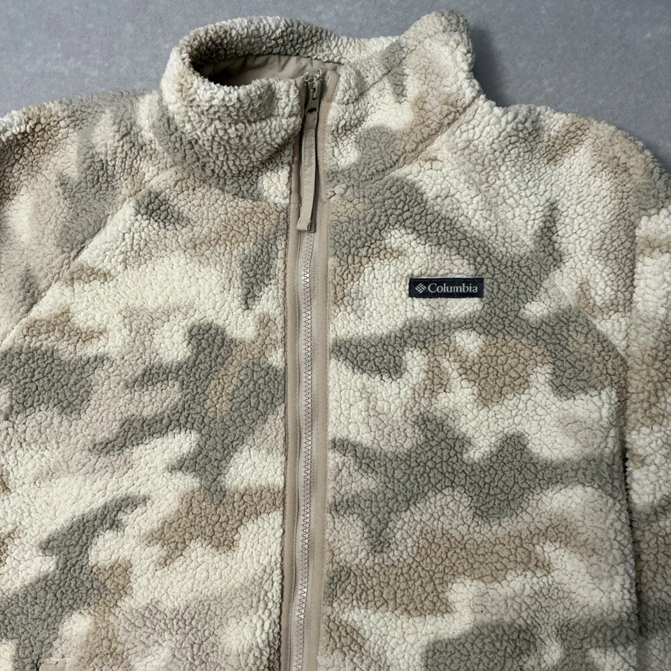 Columbia флисовая куртка девочек полный молнии свет камуфляж размер: маленький подержанный хорошо - Изображение 3 из 4