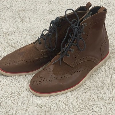 Dstruct 9 Brown/Red/White Lace Up Boots