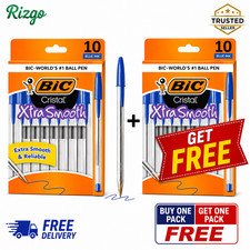 BIC Cristal Xtra Smooth Ballpoint Pen, Medium Point 1.0mm , Blue, 20-Count