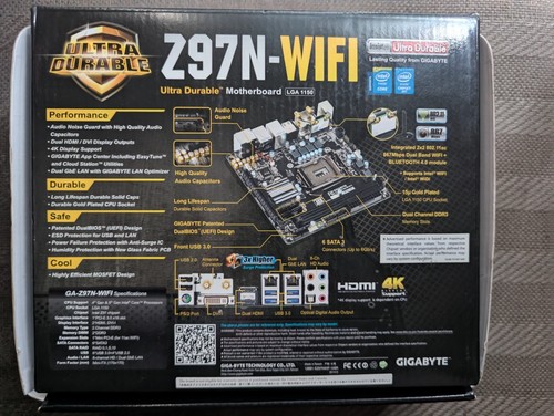 GIGABYTE Z97N-WIFI DDR3 Dual LAN WiFiAC Intel LGA-1150 ITX Motherboard PCI-E 3.0 - Photo 3/5