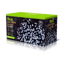 Solar 240 Cool White LED Fairy Lights Outdoor Christmas String 11.9m