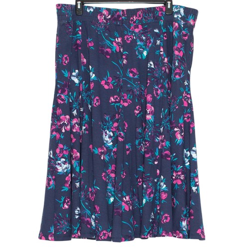 Woman Within Rock Maxi Cottagecore Coastal Grandma Feminin Boho Blumen Blau 3X - Bild 1 von 6