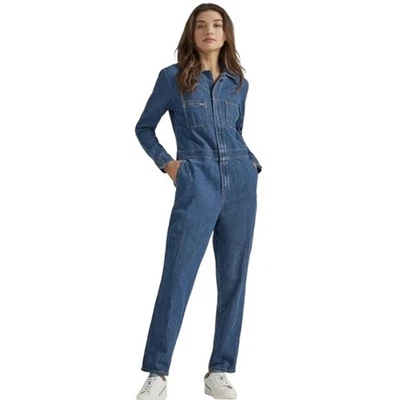 Lee Sz XS Mono De Trabajo Denim Azul Moderno De Manga Larga Con Pierna Recta - Imagen 1 de 4