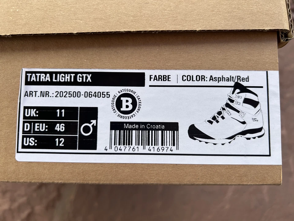 Botas de senderismo Hanwag Tatra Light GTX para hombre $360—US 12 (EU 46)—¡NUEVAS!—solo $138 Foto 2 de 4