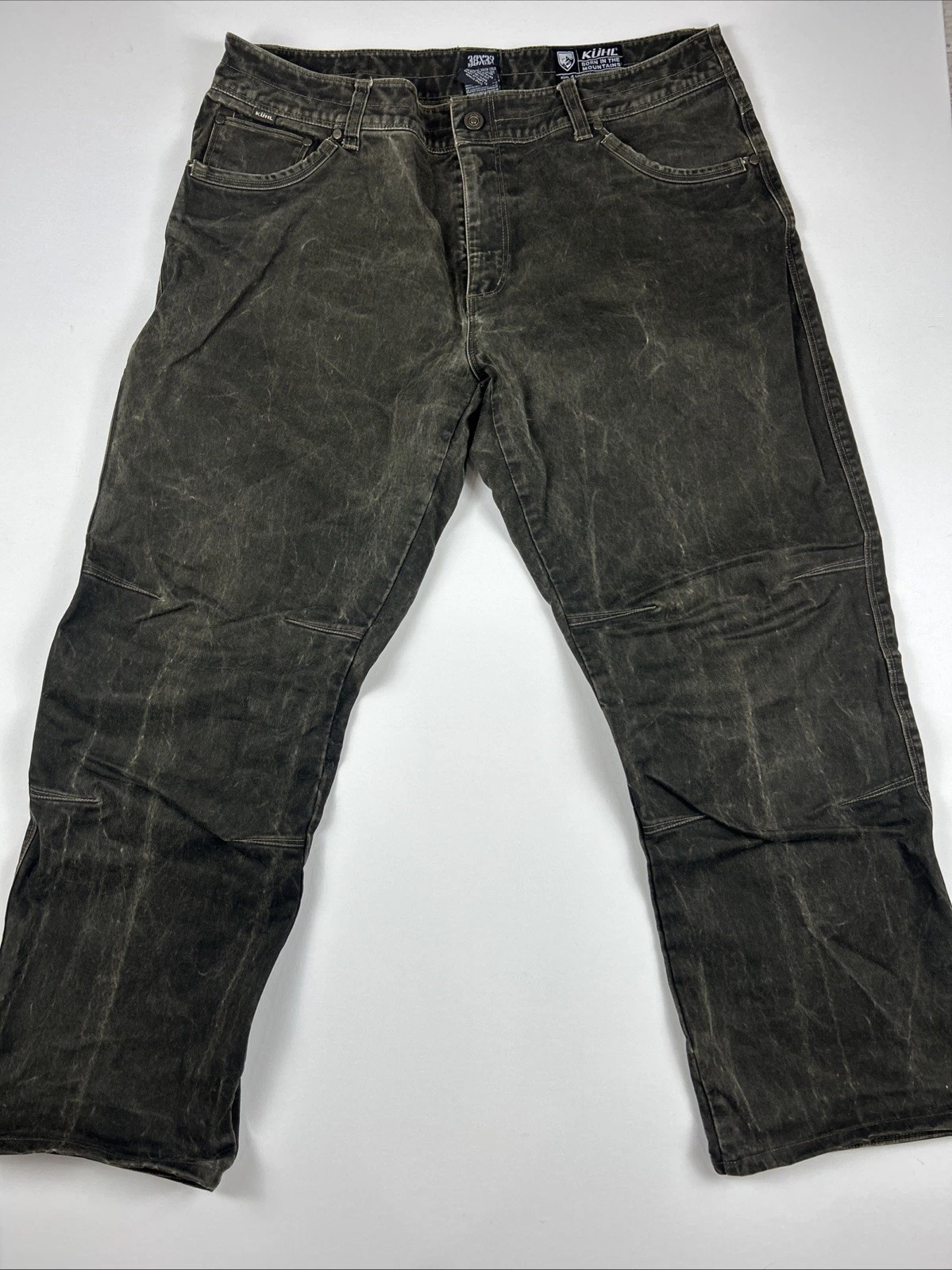 KUHL Pants RYDR Mens 38x32 Distressed Marble Wash Outdoors Camping Hiking