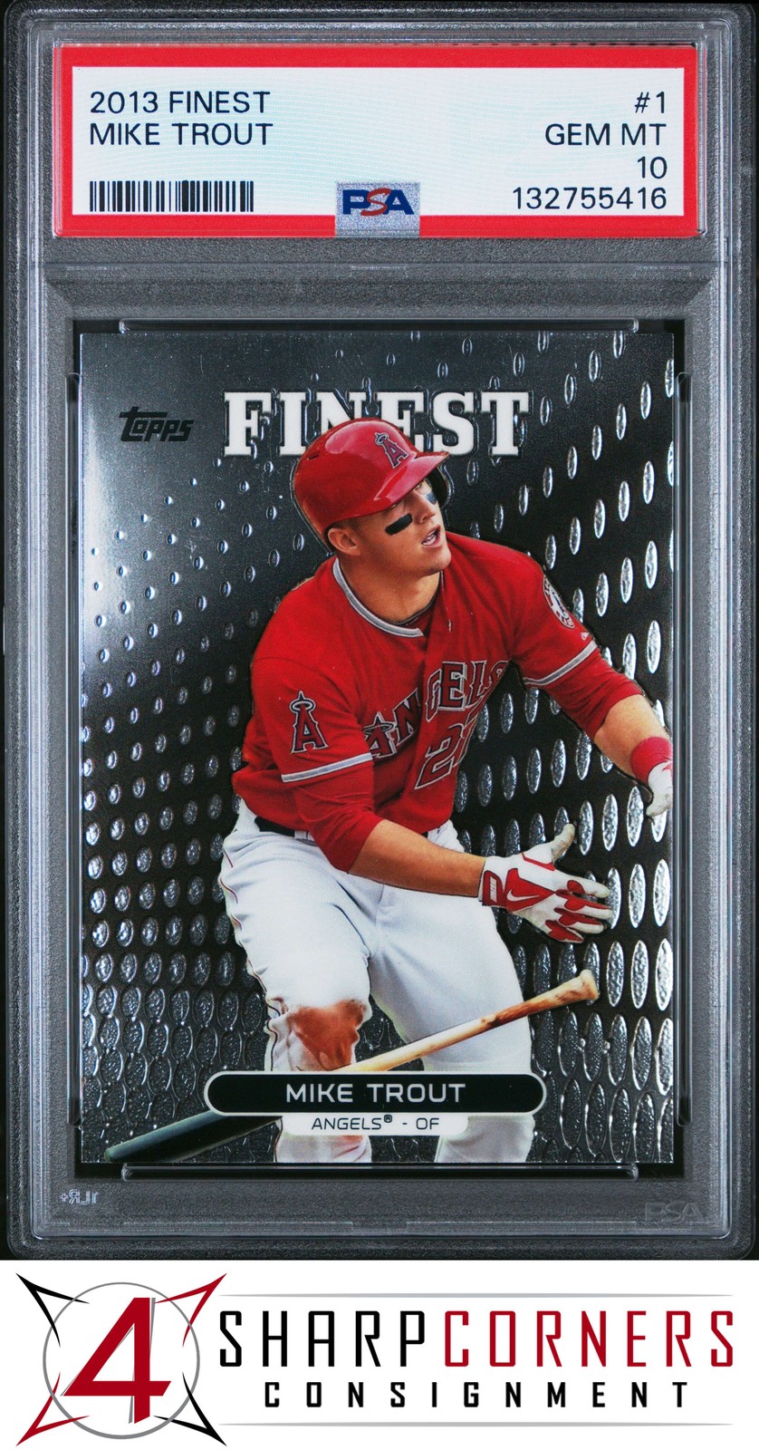 2013 FINEST #1 MIKE TROUT ANGELS PSA 10