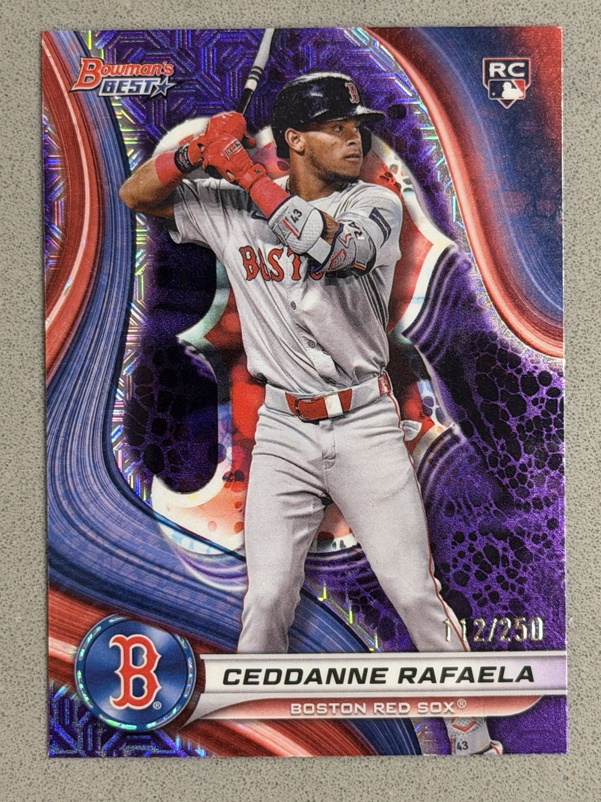2024 Bowman’s Best - Ceddanne Rafaela Rookie Purple Mojo Refractor /250 (RC)