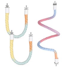 3 Pcs Parrot Toy Cotton Rope Bird Pech Ropes for Training Birds Parakeet Swing