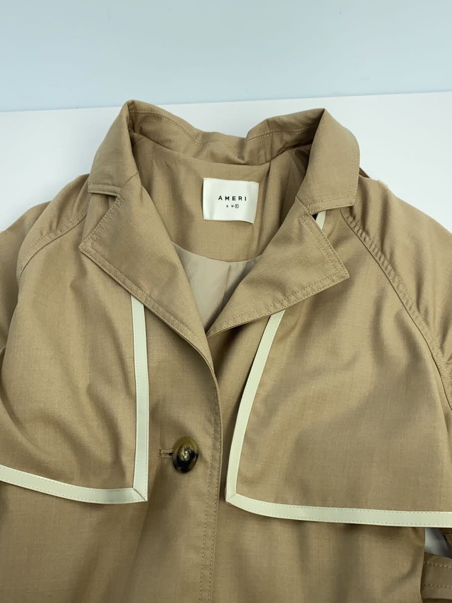 AMERI Beige Polyester Trench Coat Free Size Solid… - image 7