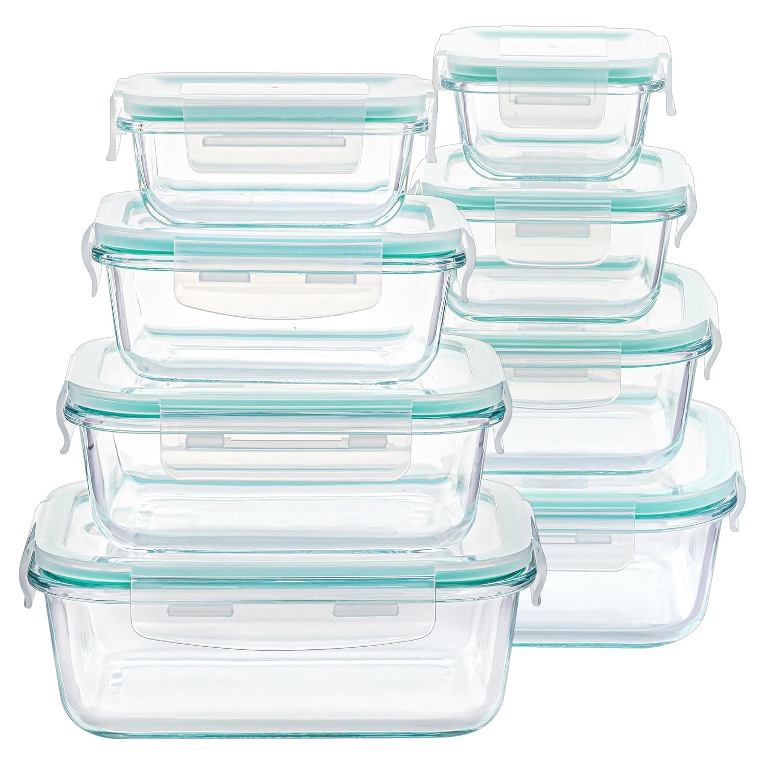 Glass Food Storage Containers 8 Pack Airtight Lids Meal Prep Tupperware (69
