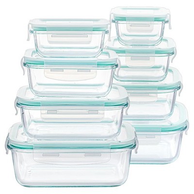 Glass Food Storage Containers 8 Pack Airtight Lids Meal Prep Tupperware (69