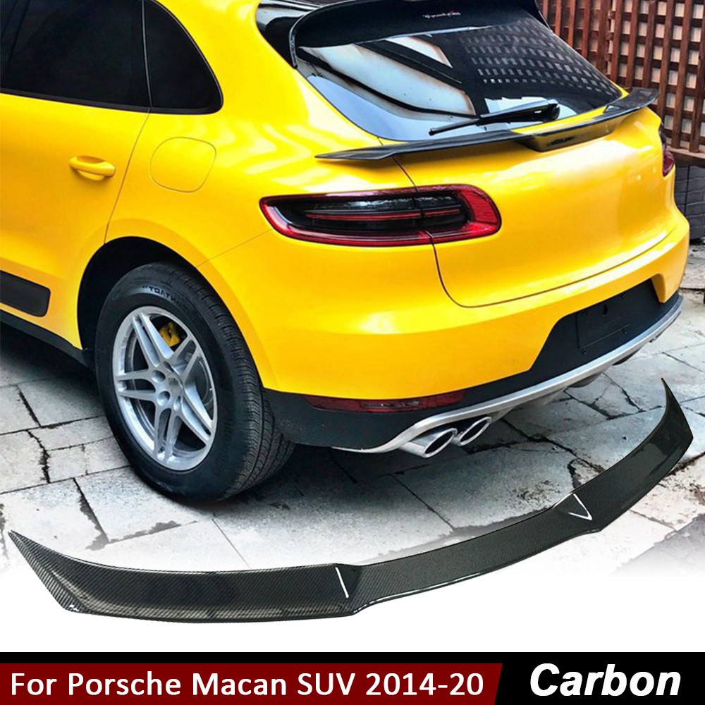 For Porsche Macan SUV 2014-2020 Real Carbon Rear Trunk Spoiler Middle Wing Lip