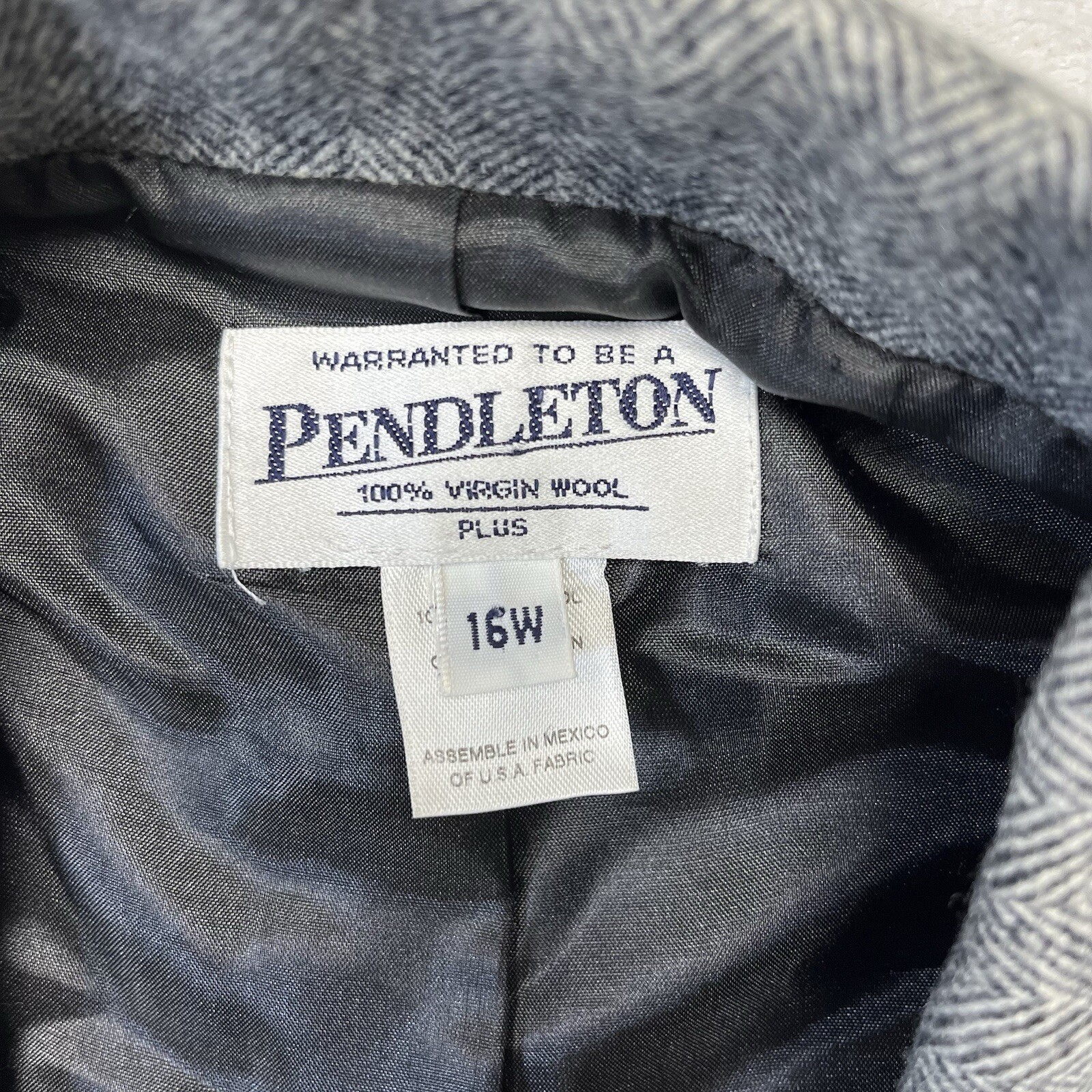 Pendleton Wool Blazer Jacket Plus 16W Gray Herrin… - image 2