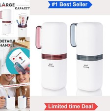 Toothbrush Travel Case Holder Rinse Cup Detachable Handle 2 Section Storage