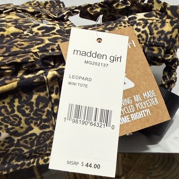 NUEVO Steve Madden Niña Madden Estampado de Leopardo Mini Bolso Bandolera Correa Bolso de Mano Foto 4 de 4