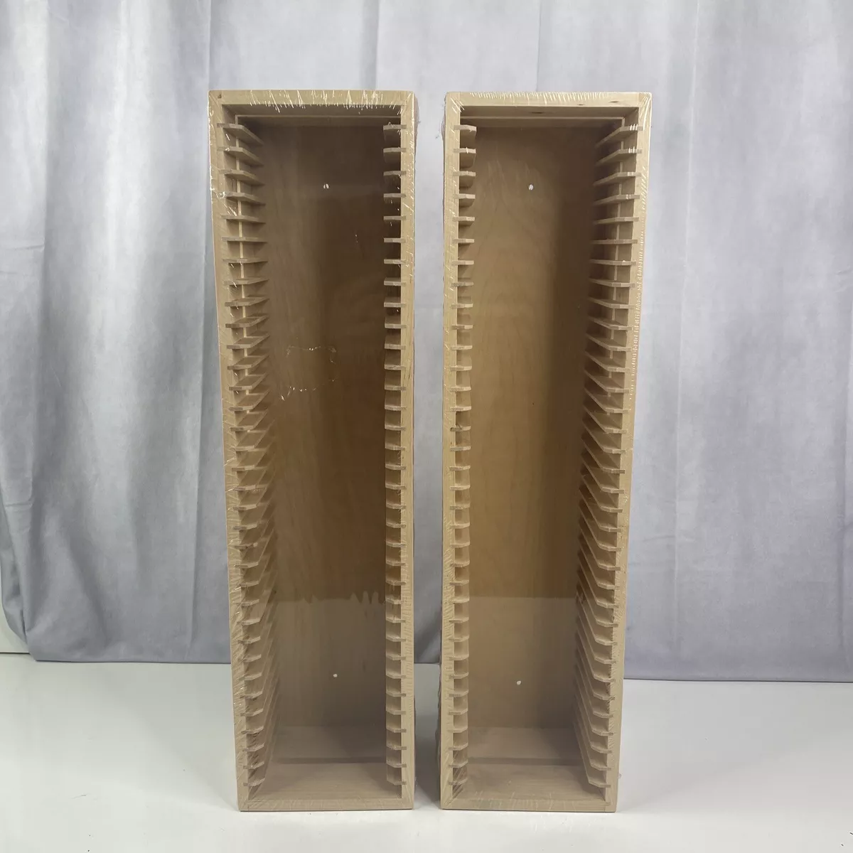 NEW 2 x IKEA BOALT CD Rack Wall Mountable or Free Standing Wooden 35 CDs Each