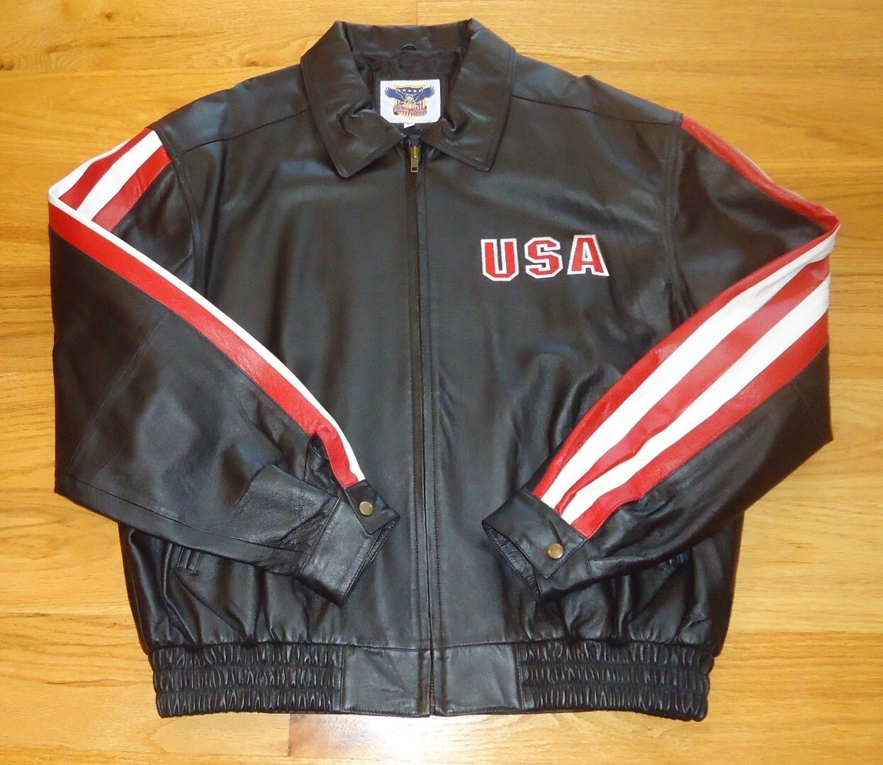 Eagles Landing XL Vintage Black Leather Bomber Ja… - image 3