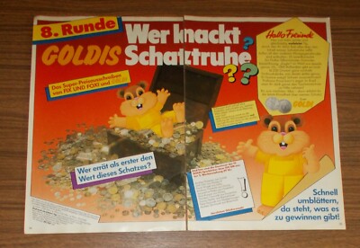 Seltene Werbung COMMERZBANK - Wer knackt GOLDIS Schatztruhe? (8) 1987