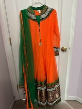 Orange anarkali salwar kameez. Worn, great condition. Size S/36