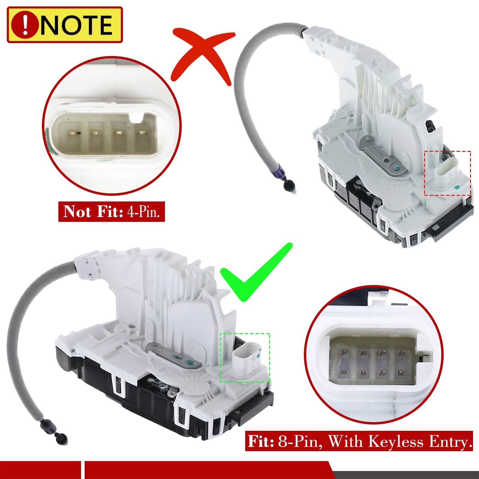 Front Left Door Lock Actuator 8 Pins for Mercedes Benz W204 W212 C300