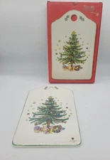 NIKKO Cutting Cheese Board/Snack Plate Christmas 9" x 5-3/4" Ceramic Japan