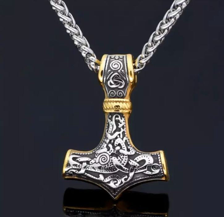 Thor Hammer mit Kette Vikings Geschenk Wikingerschmuck Kelten Ragnar Nordmann
