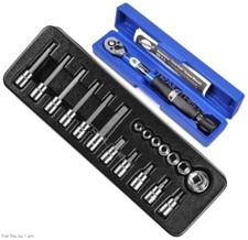 Park Tool TW-5.2 Bike Torque Wrench 2-14Nm + SBS-1.2 Socket Set 18-Piece 3/8"