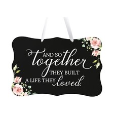 Wall Hanging Wedding Sign for Ceremony and Reception Celebration And So Together