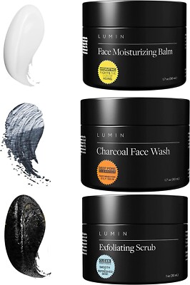 Lumin Classic Maintenance Skin Care Kit for Men Charcoal Face Wash