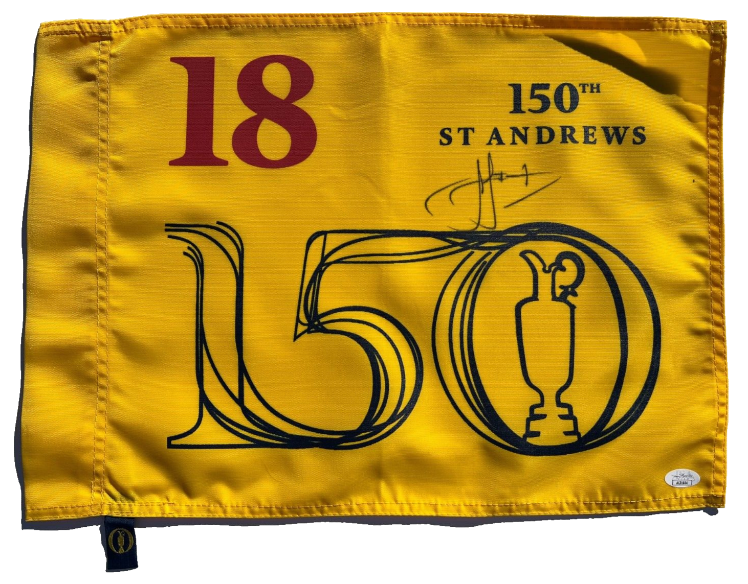 CAMERON CAM SMITH SIGNED AUTOGRAPHED 2022 BRITISH OPEN FLAG 150TH ST ANDREWS JSA 