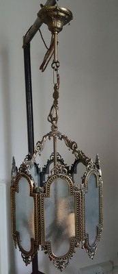 Period Lantern Ornate Brass Pendant Ceiling Light Entrance Hall