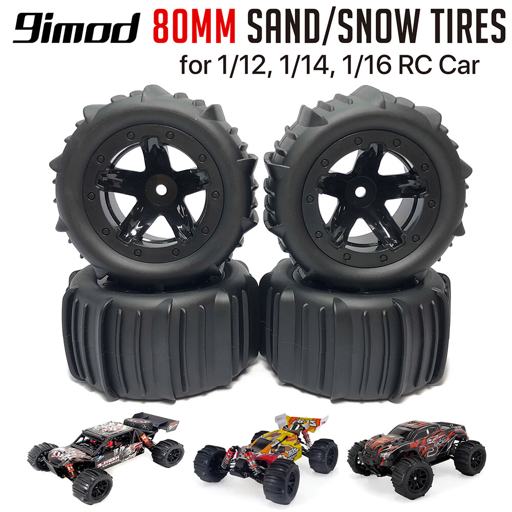 KingVal 2-Pack Front Wheel Tires - Replacement Parts For Wltoys 1/14 Scale 144001 RC Car