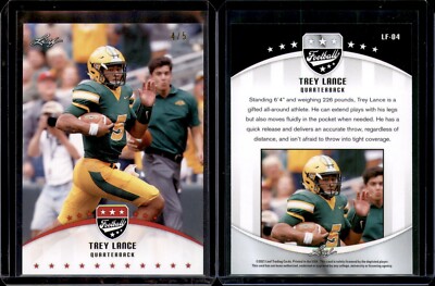 2021 LEAF ROOKIE - TREY LANCE RC - RED - #4/5 - San Francisco 49ers